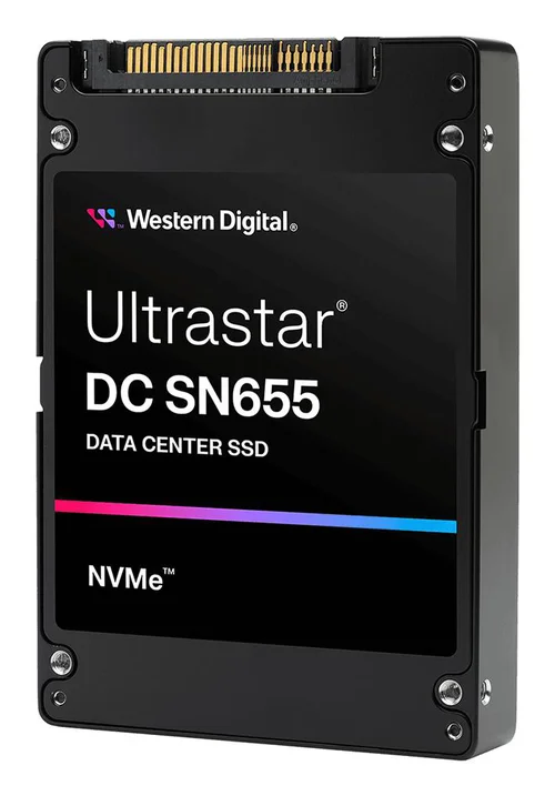 Western Digital Ultrastar DC SN655 NVMe™ SSD, 7.68TB, SE, NVMe 1.4b controller, PCIe Generation 4.0 interface, BiCS5 TLC 3D NAND, U.3 15 mm