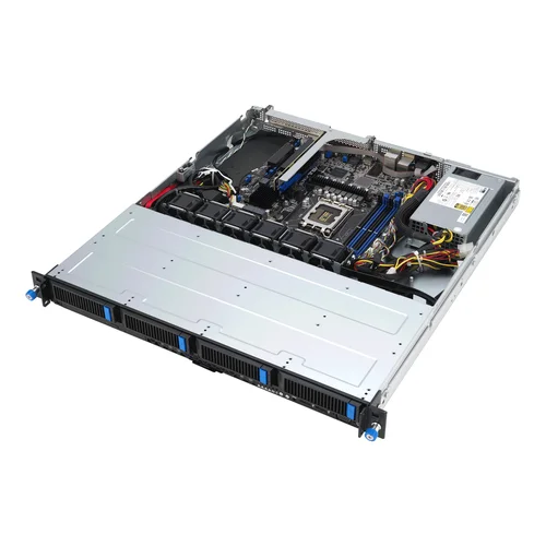ASUS RS300-E12-PS4 | 90SF03A1-M00060 | is an Intel® Xeon® E-2400 1U server with support for four DDR5 ECC UDIMM, four NVMe, one M.2, one PCIe® 5.0 slot and one PCIe 4.0 slot, plus dual LAN , 80 PLUS® Gold power supply, Platform Firmware Resilience (PFR)